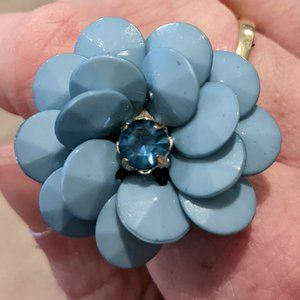 Blue Flower Statement Ring